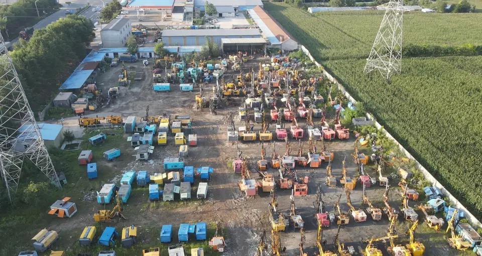 Aerial view of the used equipment inventory yard 1