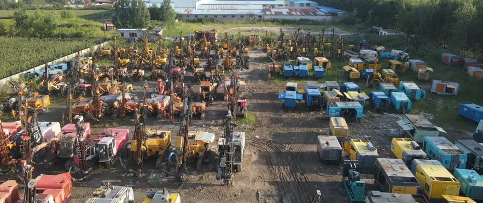 Aerial view of the used equipment inventory yard 3